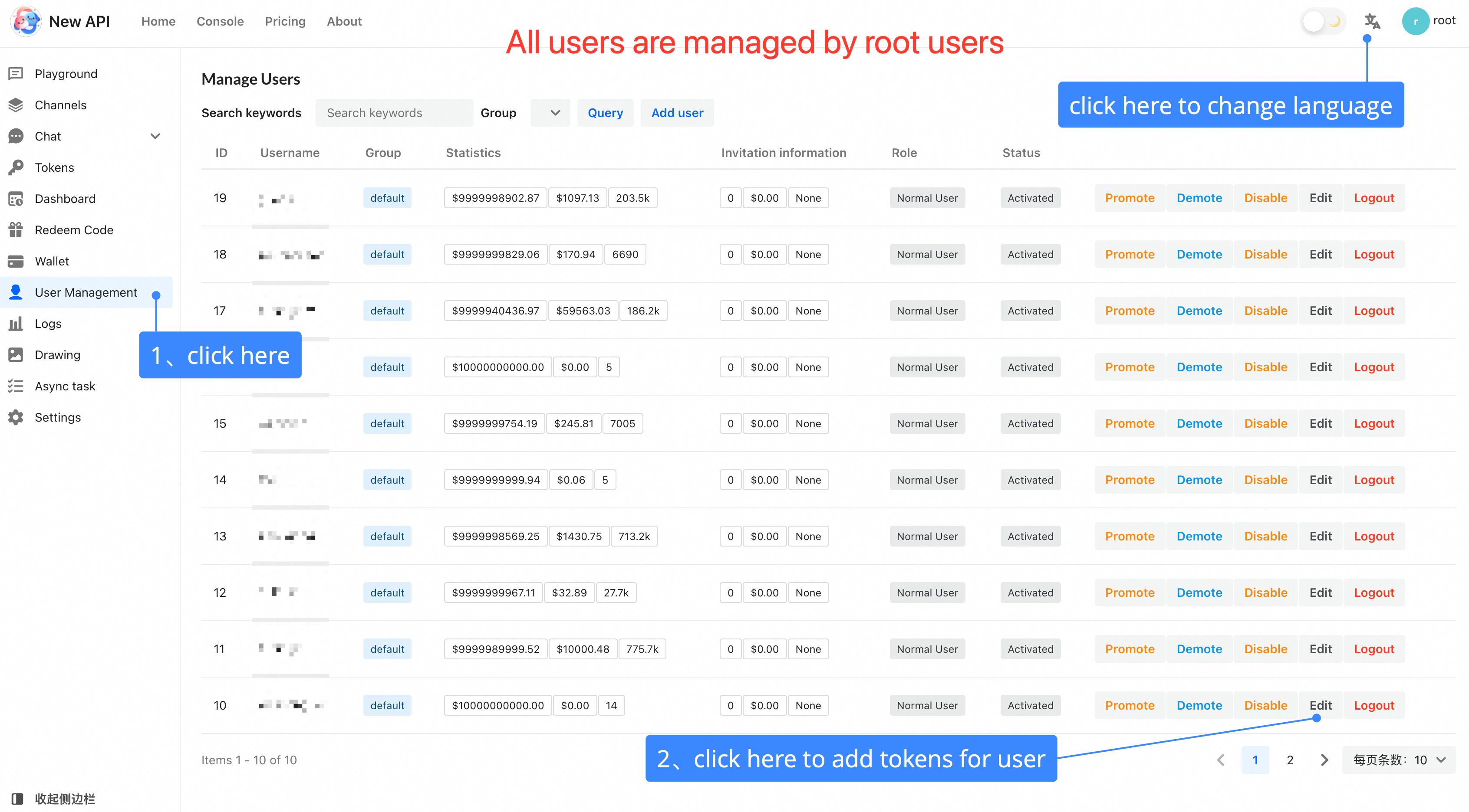 Managing users